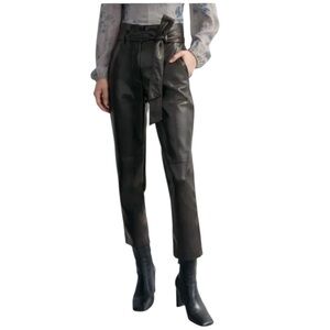Wilfred high waist belted straight leg leather vegan pants excellent condition